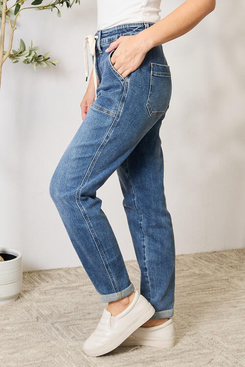 Judy Blue Full Size High Waist Drawstring Denim Jeans