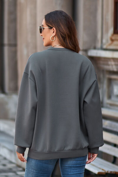 Round Neck Dropped Shoulder Sweatshirt