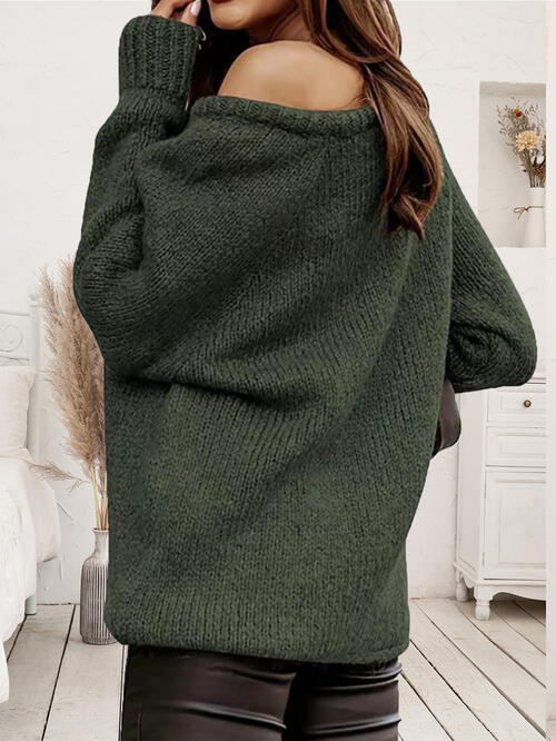 One Shoulder Long Sleeve Sweater